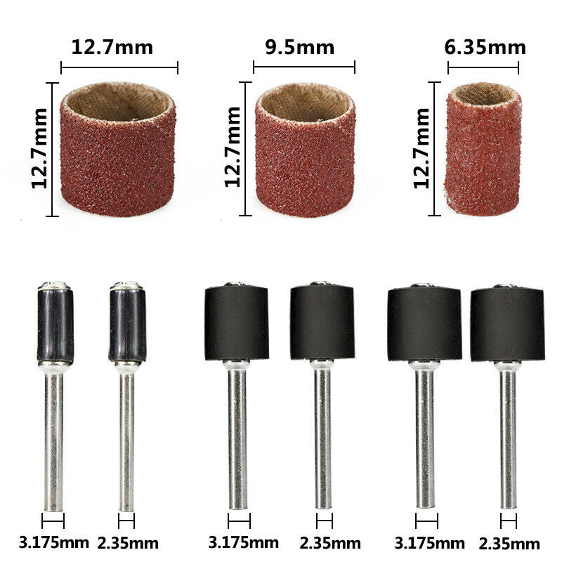 384PCS Grinding and Polishing Air Grinder Sandpaper Metal Grinding Head Set