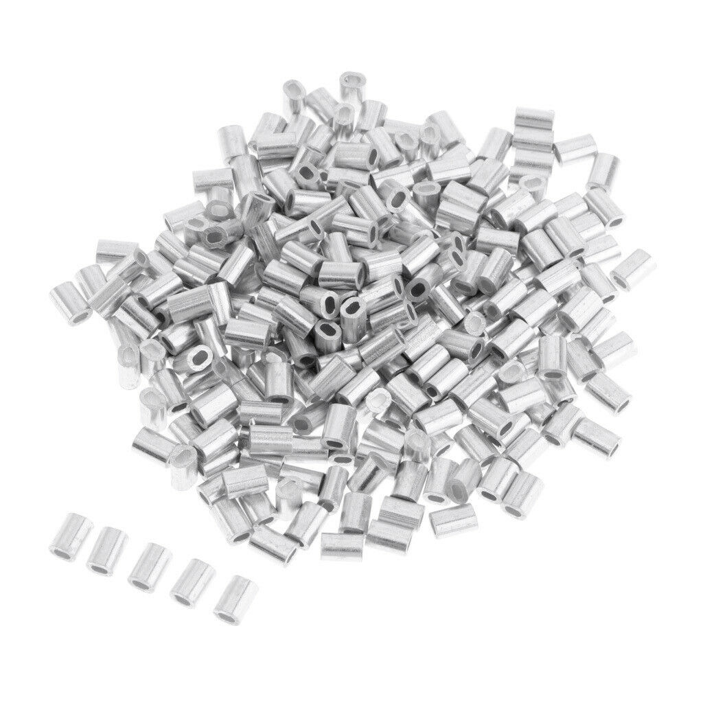 400 Pack of Aluminium Fishing Crimps Double Barrel Crimp Sleeves 0.8mm