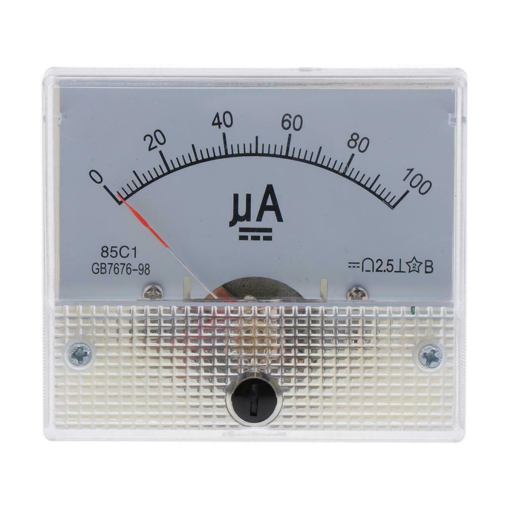2pcs Accurate Plastic DC Analog Ammeter Current Measuring Tools 0-100uA