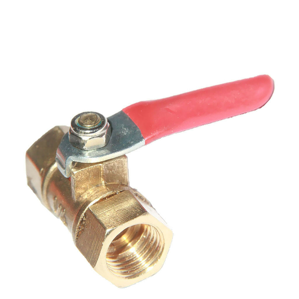 1/4 Male x Male Brass Pipe Ball Valve Water/Air Fluid Connector Fitting