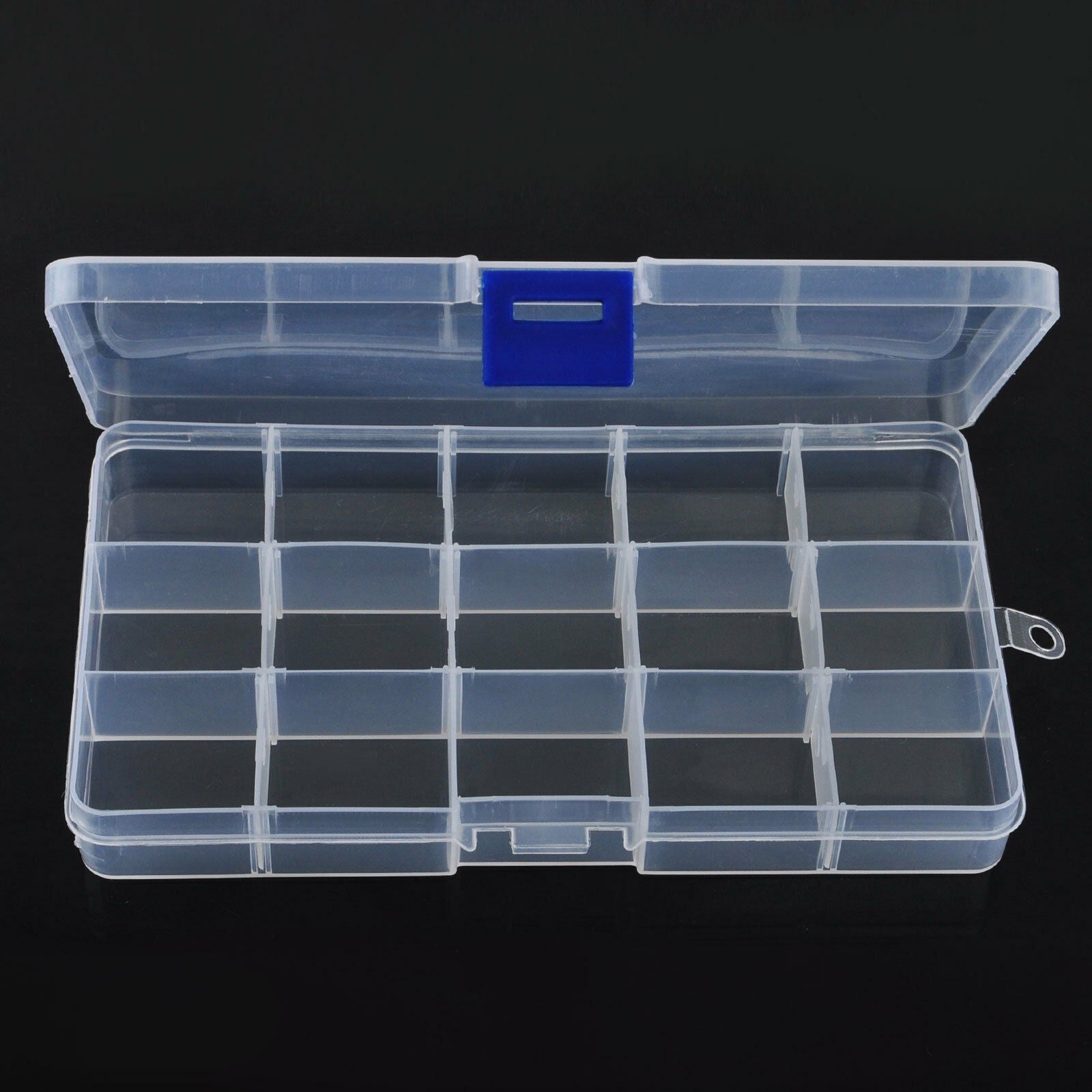 Plastic Craft Storage Box Clear Organizer 15 Compartment Craft Jewelry Bead Case