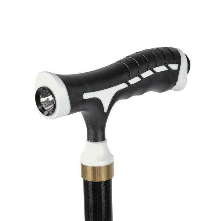 LED Light Alloy Foldable Anti-slip Elderly Walking Stick Crutches Handle Cane