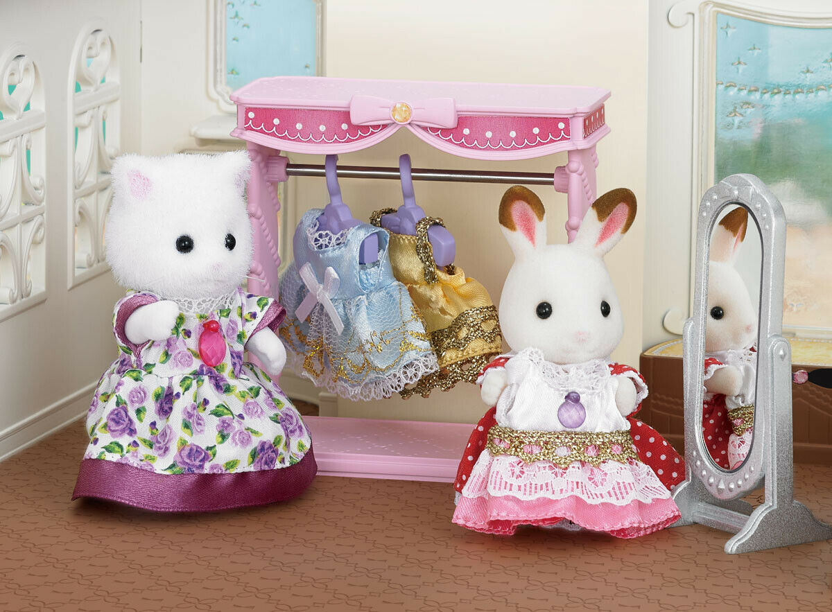 New! 5236 Sylvanian Families Dressing Area Set inc Chocolate Rabbit Girl Age 3+