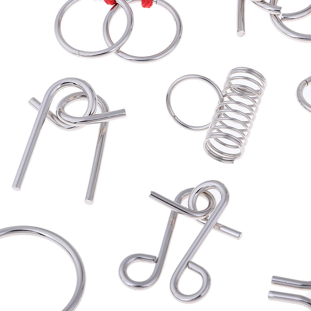30x Metal Classic Ring Lock Puzzles Disentanglement Logical Development Toys