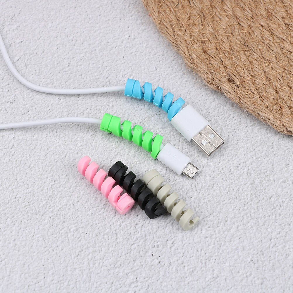 4Pcs/set USB cable protector earphone cord USB line spiral protective slee.l8