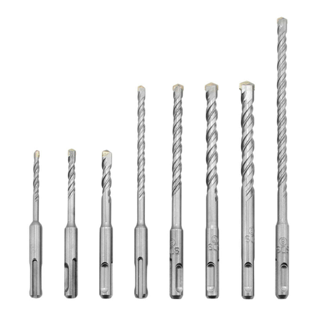 8 Pack Rotary Hammer SDS Plus Drill Bits For Concrete