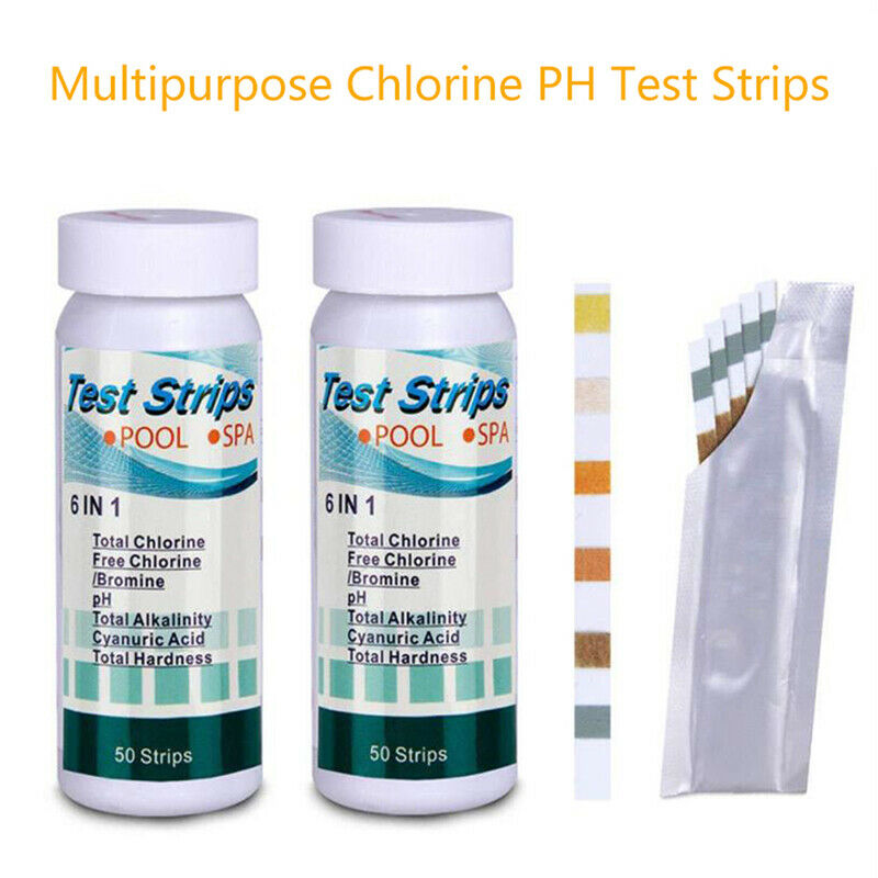 6 In 1 Multipurpose Chlorine PH Test Strips SPA Swimming Pool Water Tester P NC