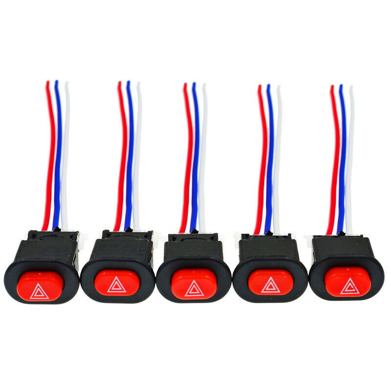 10X Motorcycle Light Switch Button Double Flash Emergency Flasher Switch Safety