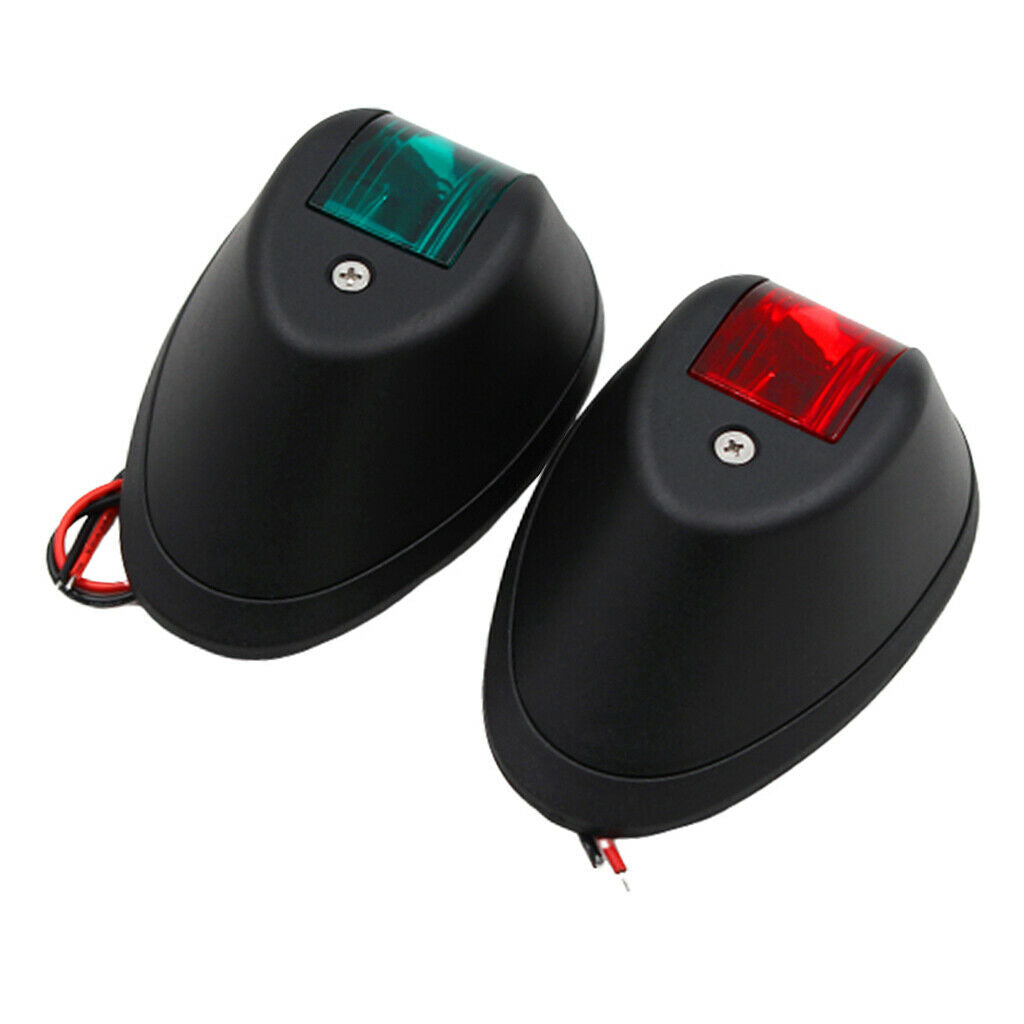 2x Nylon Black Housing Red&Green Sidelight 12V / 24V Navigation Light Safety