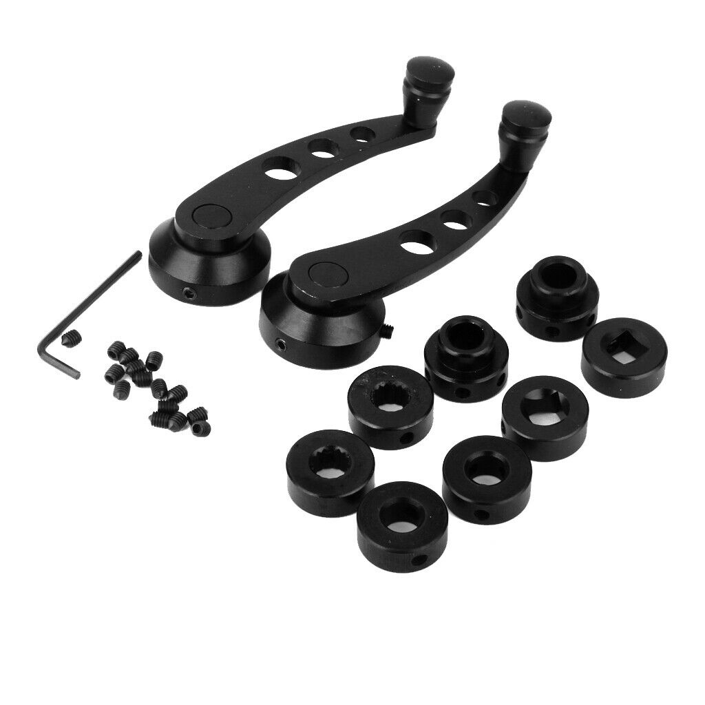 Universal Aluminum Car Window Door Crank Winder Kit Left Right Black