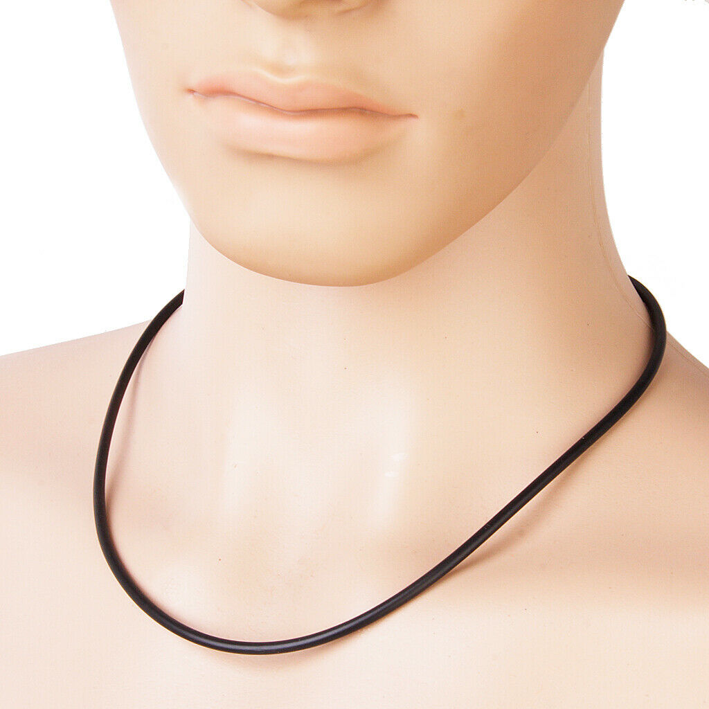10pcs 3mm STAINLESS STEEL Magnetic Security LOCK SILICON RUBBER Choker NECKLACE