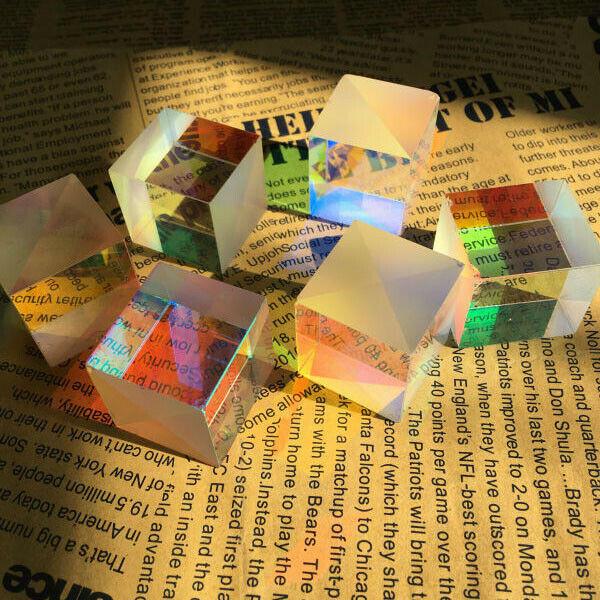 6pcs Defective Dichroic Cube Optical Glass Beam Splitter Prism 25mm