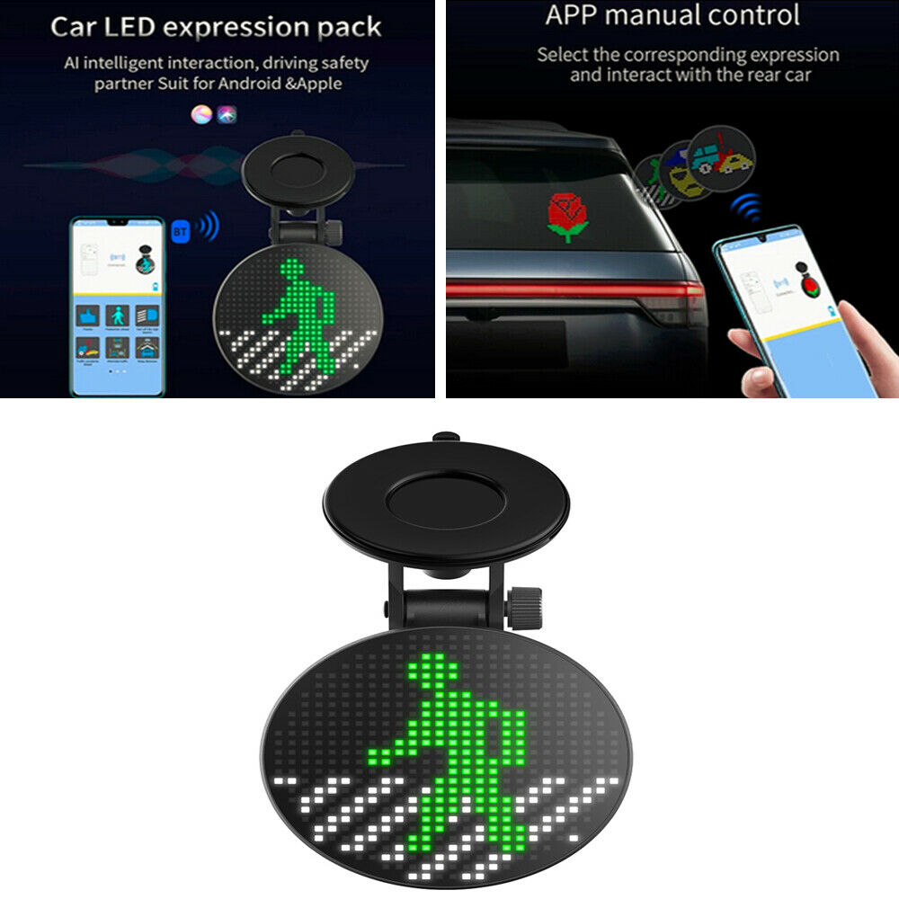 Universal Car Rear Window Emotion Light APP Control RGB LED Expression Lamp 1x