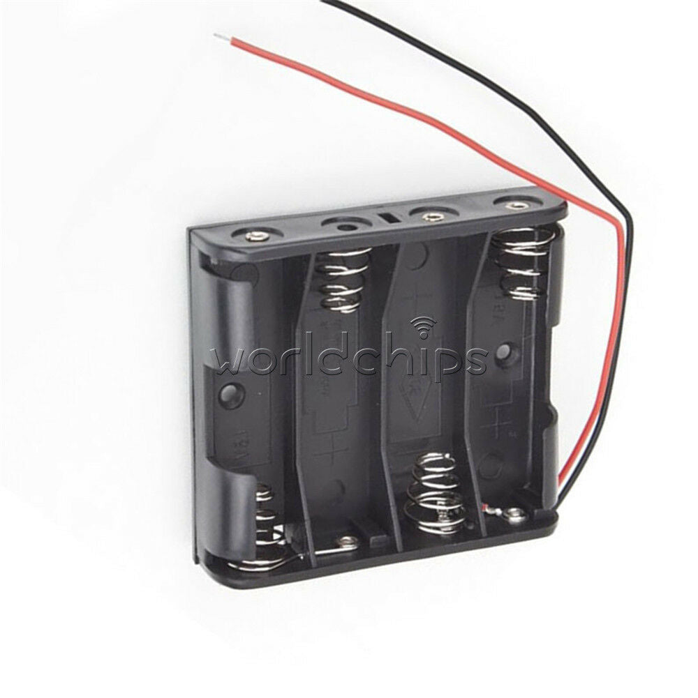 5pcs 4xAA 6.0V 4AA Plastic Battery Case Storage Box Holder with Wire Leads