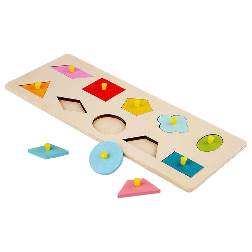 Wooden Montessori Sensory Geometric Peg Puzzles Toys for Kids Early Learning