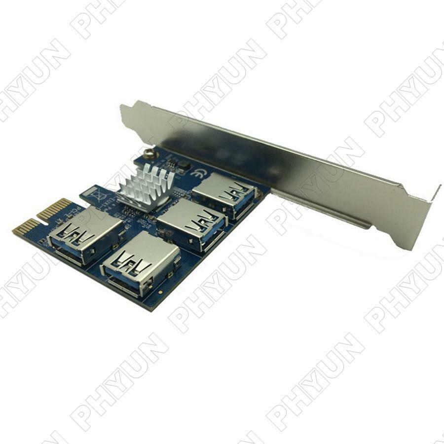 PCI Express Riser Card PCI-E 1x to 16x 1 to 4 PCIE Bus Port USB Slot Multiplier