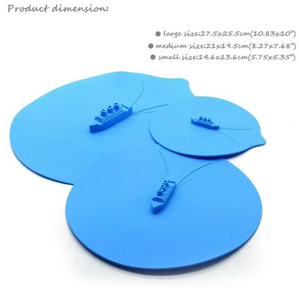 3pcs/set Silicone Stretch Lids Suction Cover Cooking Pot Bowl Pan Lid Tool