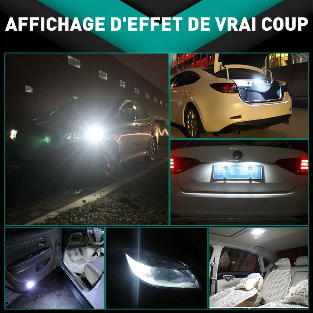 2X White T10 501 194 W5W SMD 24 LED 6000K Car CANBUS Error Free Wedge Light Bulb
