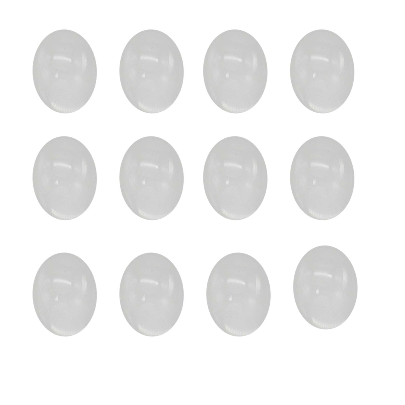 10 pcs Clear Glass Dome Cabochons Oval Cameo Flat Back Jewelry Crafts 40x30mm