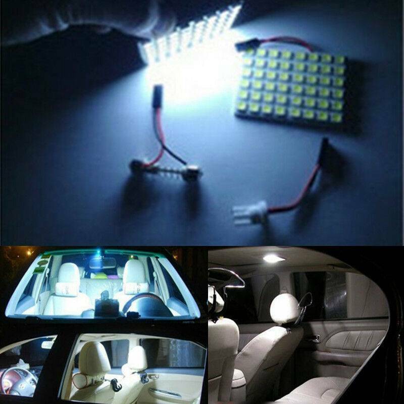 Car Interior White 48 SMD 5050 LED Light Lamp Panel T10 Festoon Dome 12V Light