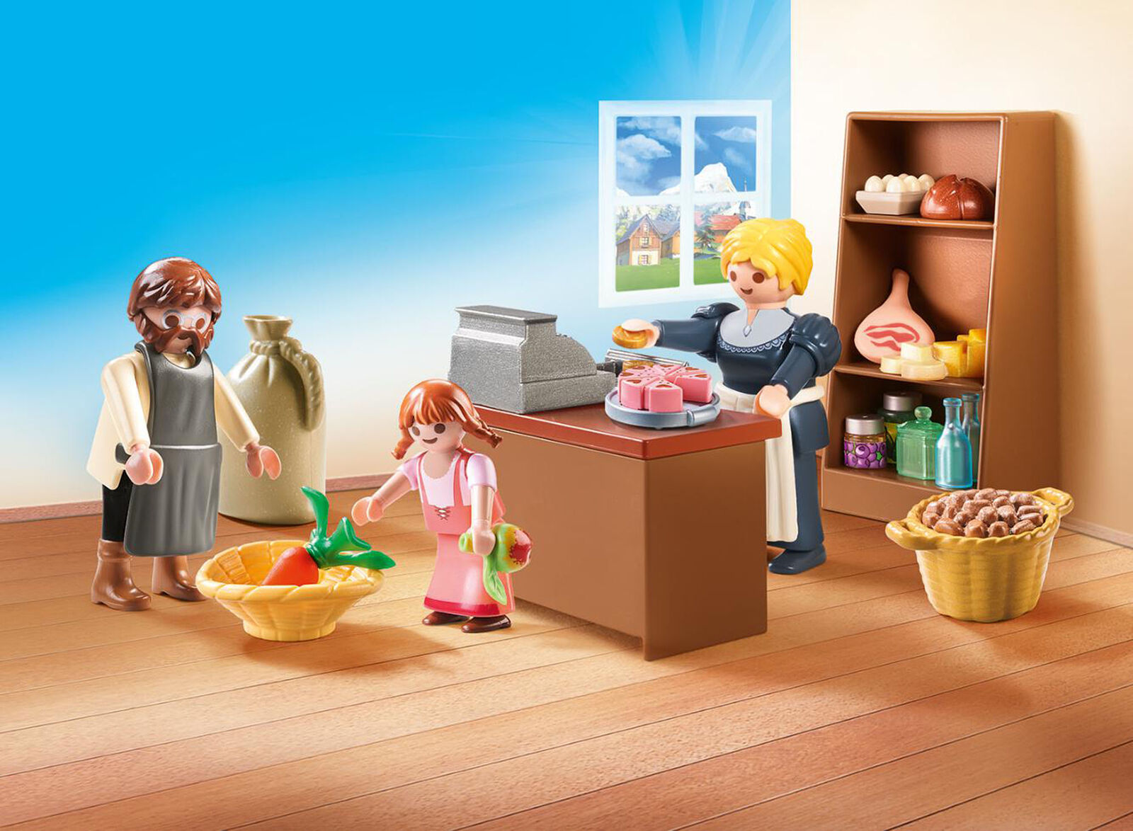 70257 Playmobil Heidi - Keller's Village Shop with Figures inc 37pcs Children 4+