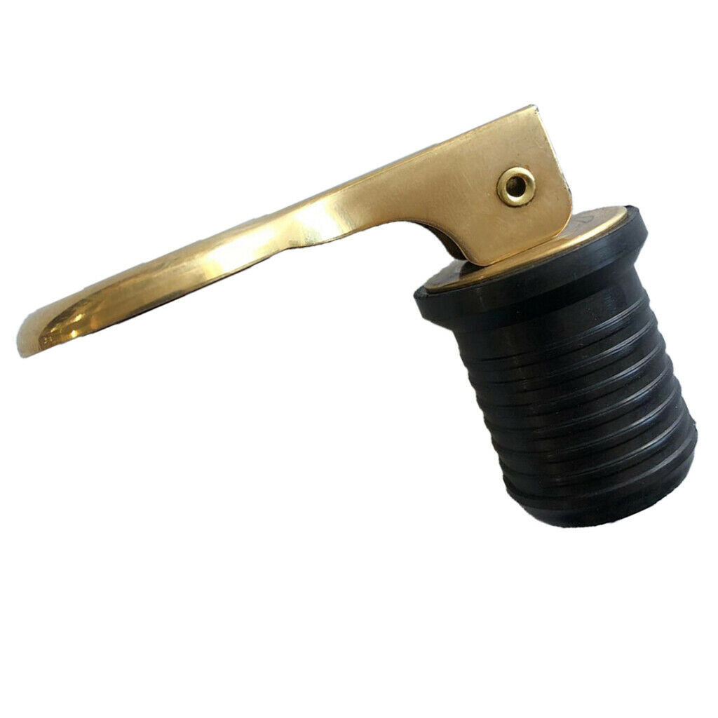 Brass Plated Handle Locking Snap-Handle Drain Plug 1-inch