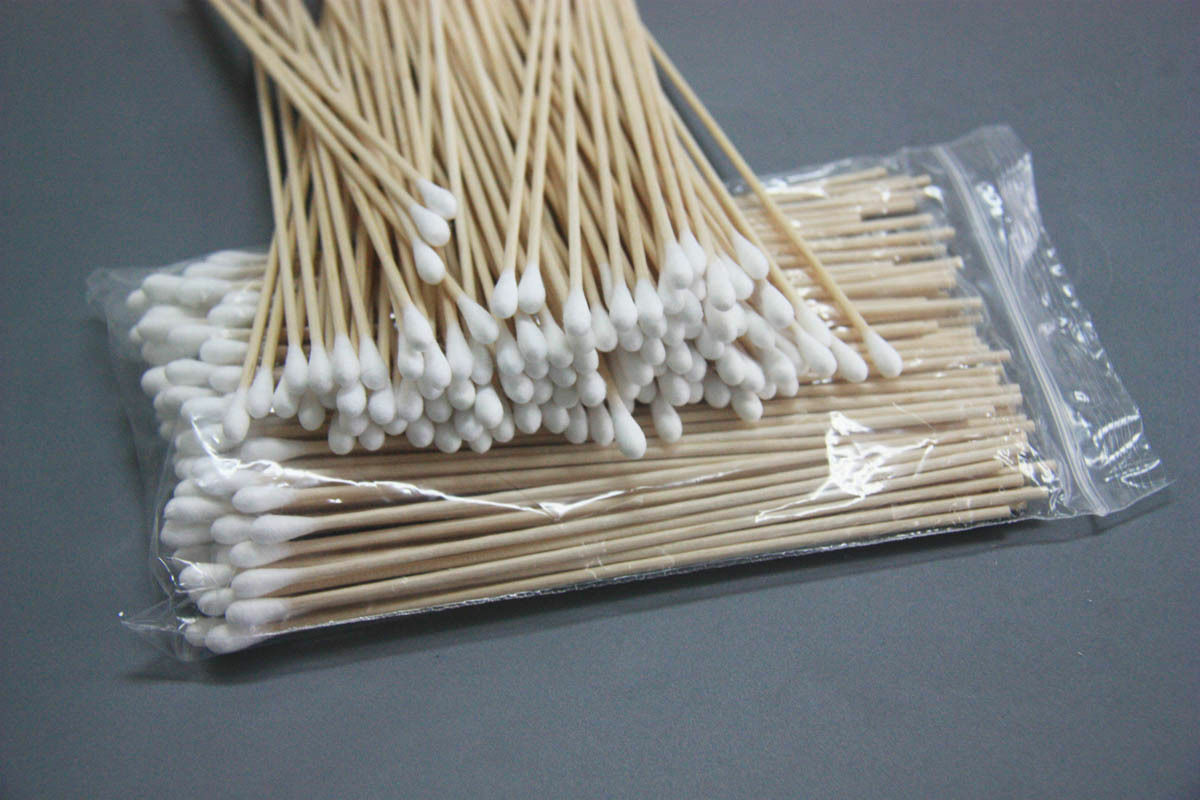 Cotton Swabs Swab Applicator 100 Pieces 6" Extra Long Wood Handle Sturdy