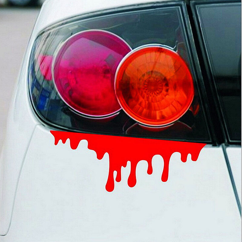 1 X Red Blood Car Stickers Reflective Car Decals Light Bumper Body Sticke.l8