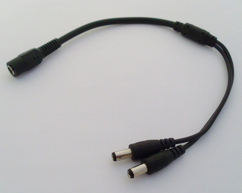 10pcs DC 5.5x2.1 DC Power Splitter Cable Female 1 to 2 Male Cord For CCTV Camera