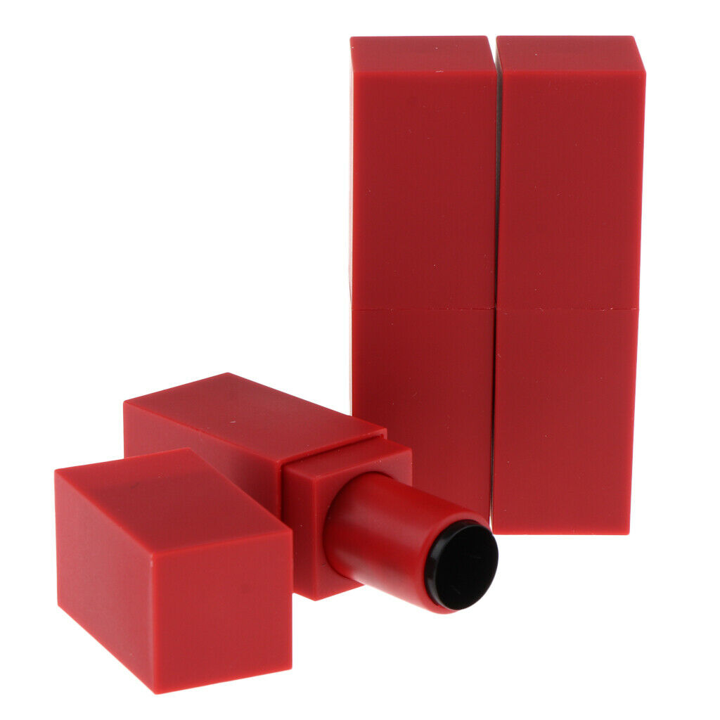 3x 12.1mm Empty Lipstick Tube Lip Balm Container DIY Cosmetic Makeup Tubes Red