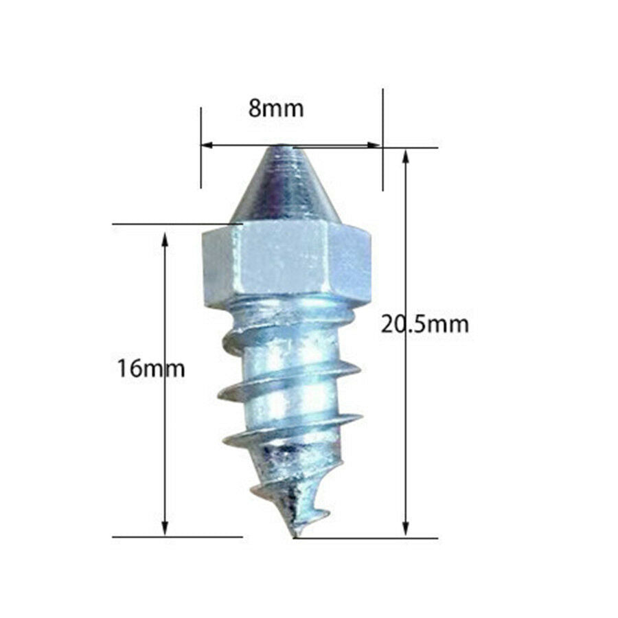 50Pcs Steel Winter Car Wheel Tire Snow Nail Spike Anti-Slip Screws Studs 20.5mm