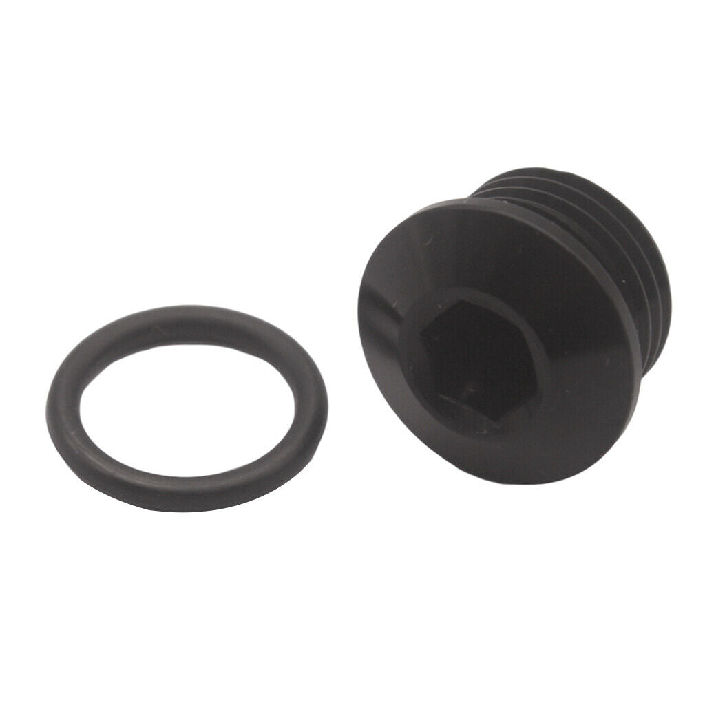 8-AN ORB Hex Socket Plug Adapter With O- Black (Alloy Aluminum)