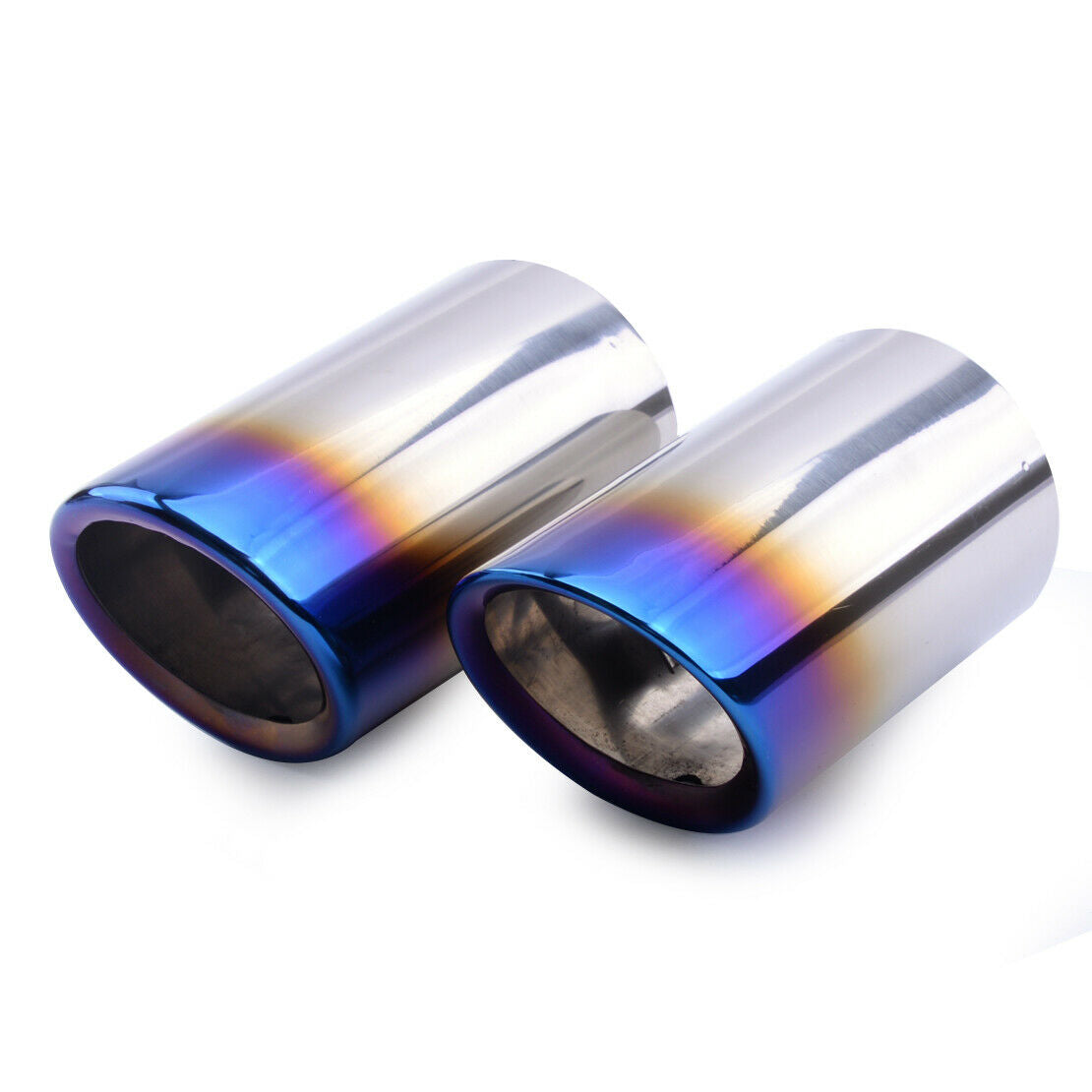 Pair Muffler Tip Exhaust Pipe Tail Burnt Blue Rear Fit For BMW 3 Series E90 E92