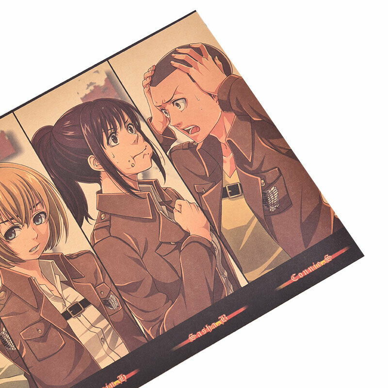 Character Collection Poster Cartoon Anime Kraft Paper Wall Stick.l8