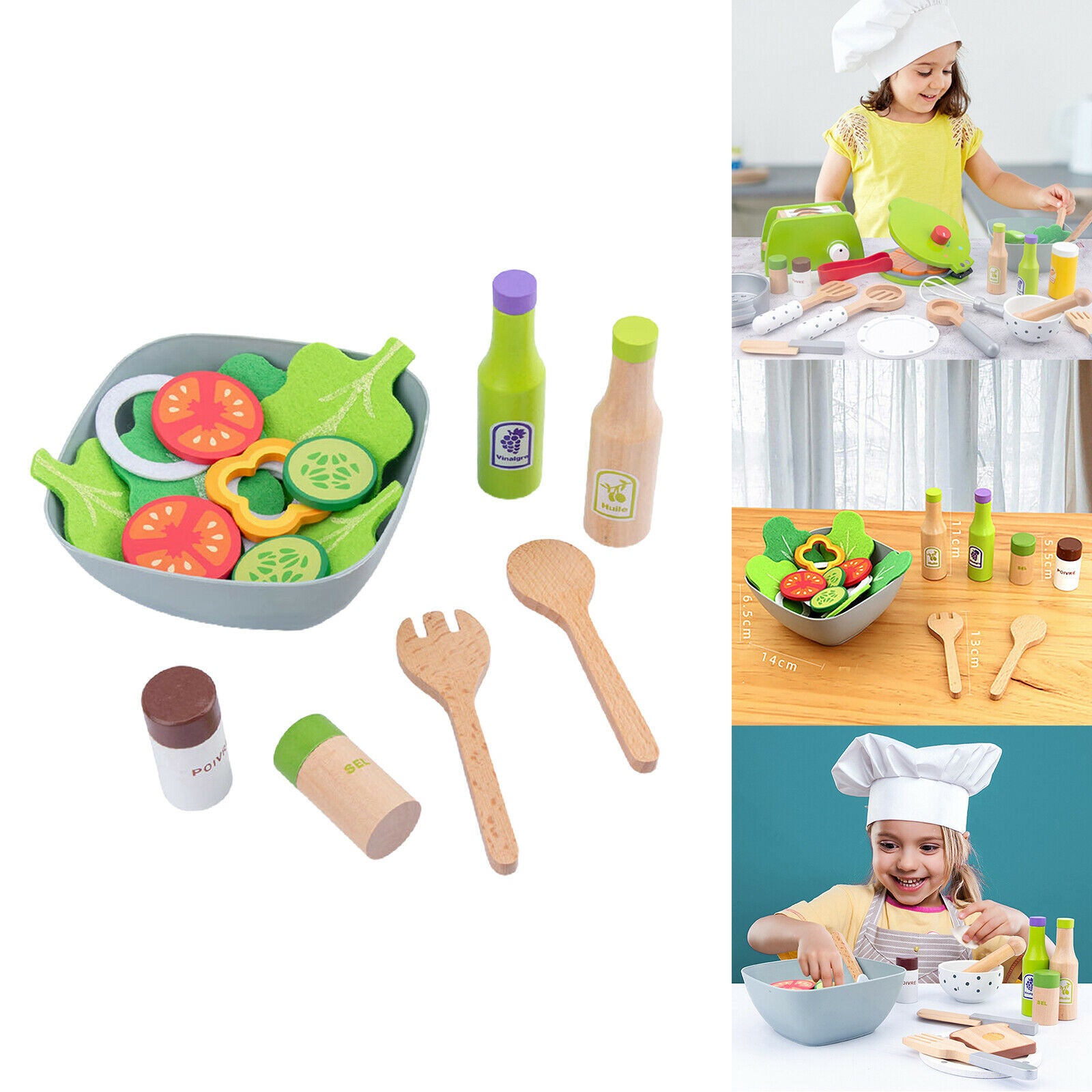 Game Simulation Kitchen Fruit Vegetable Salad Making Learning Toys Gift for Kids