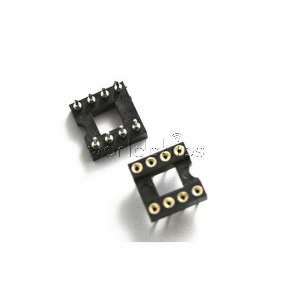 100PCS 8Pin Round IC DIP SIP Sockets Adaptor Solder Type plated machined