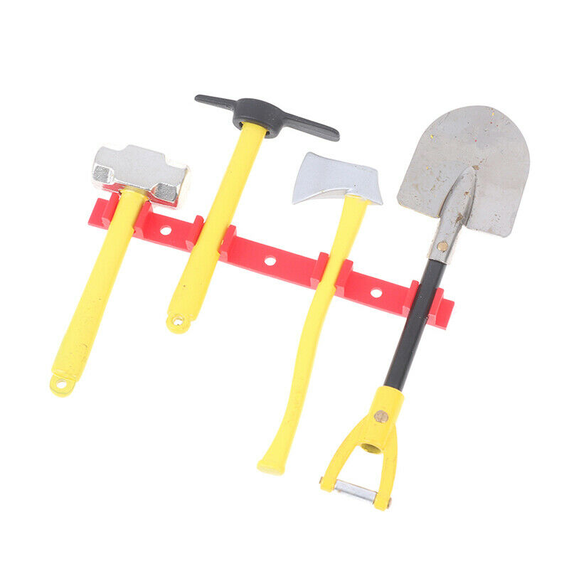 4Pcs/set Metal Shovel Hammer Pickaxe Axe for 1/10 RC Crawler SCX10 TRX4 D90BDAU