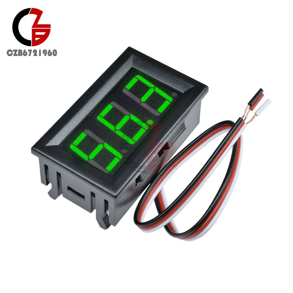 Green LED Display Panel Meter Mini Digital Voltmeter DC 0V to 99.9V Three Wires
