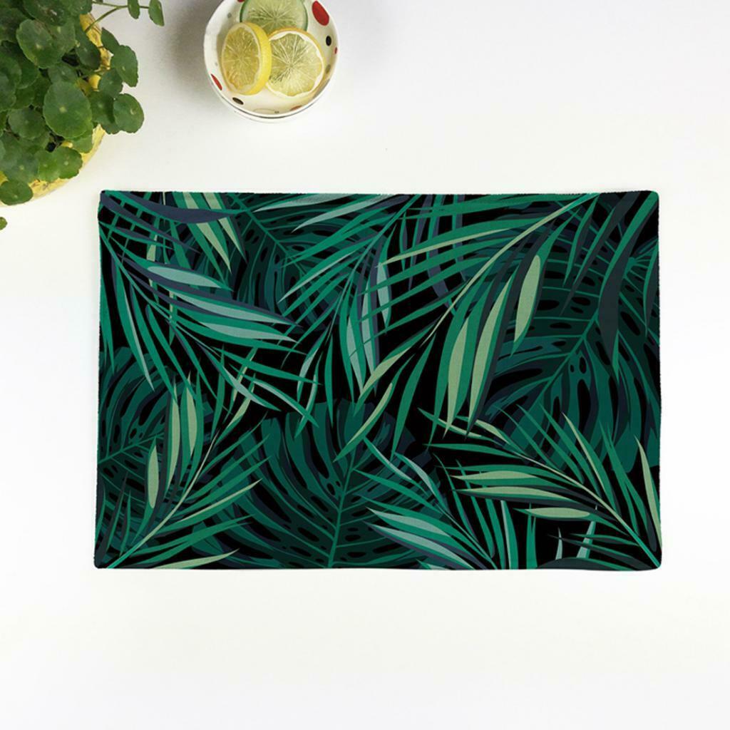 Green Leaf Plants Printing Placemats Table Mats Dining Pad Tableware Mat #6