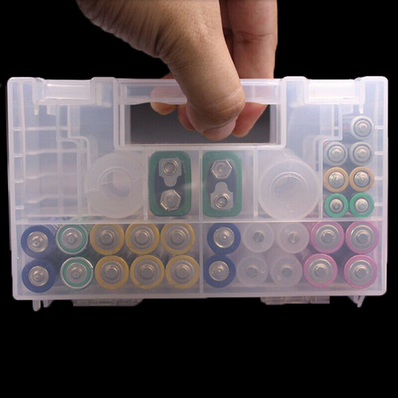 Plastic Battery Box Storage Case Holder Organizer for AA AAA C D 9V Batter_D TH