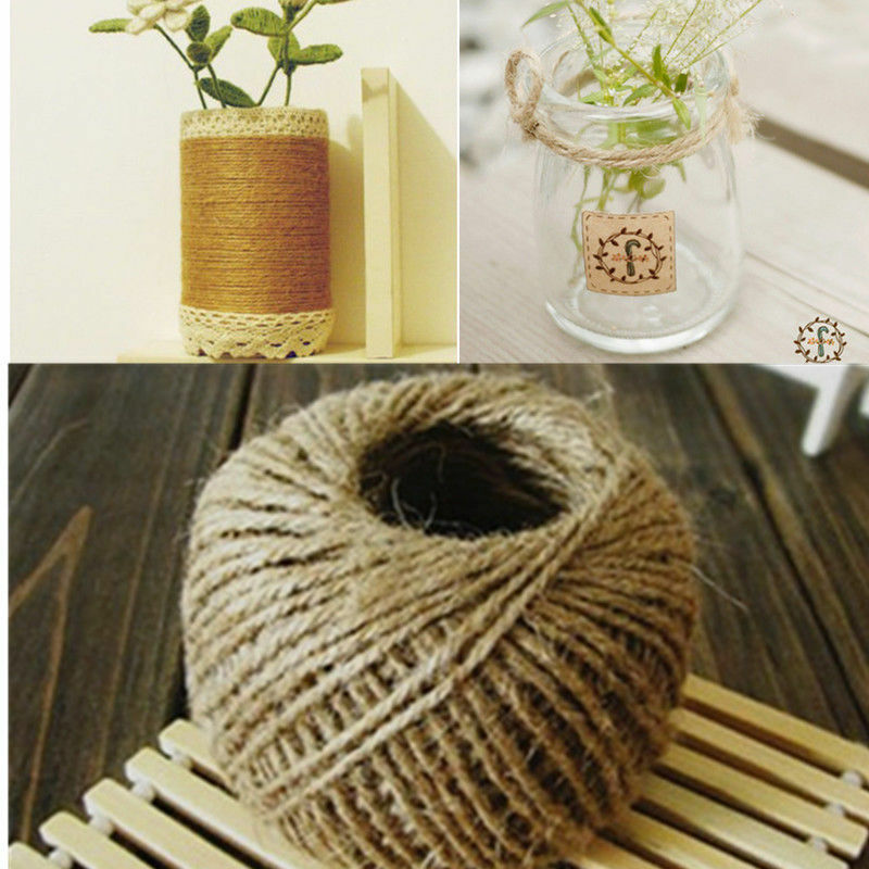 Hot 30M Natural Brown Jute Hessian Burlap Twine Sisal Rustic String Cord .l8