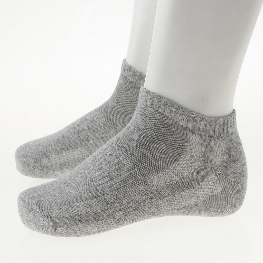 Low Cut Ankle Socks No Show Casual Cotton Socks Antibacterial Men Gray