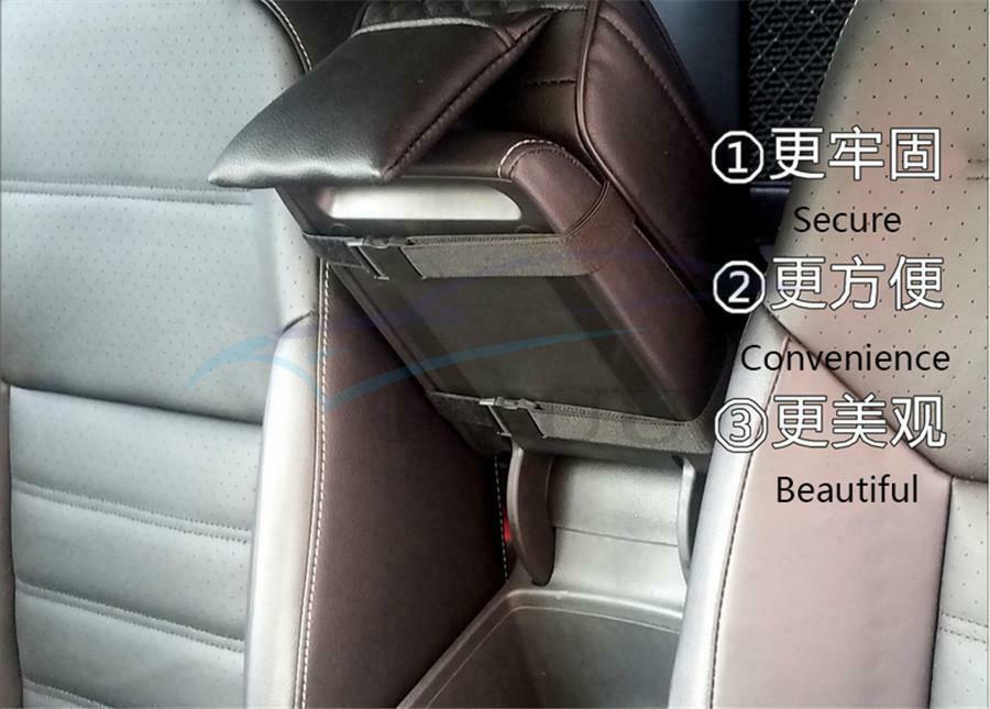 Universal Car Armrest Box Mat PU Leather Armrest Pad Armrest Top Mat Liner Black