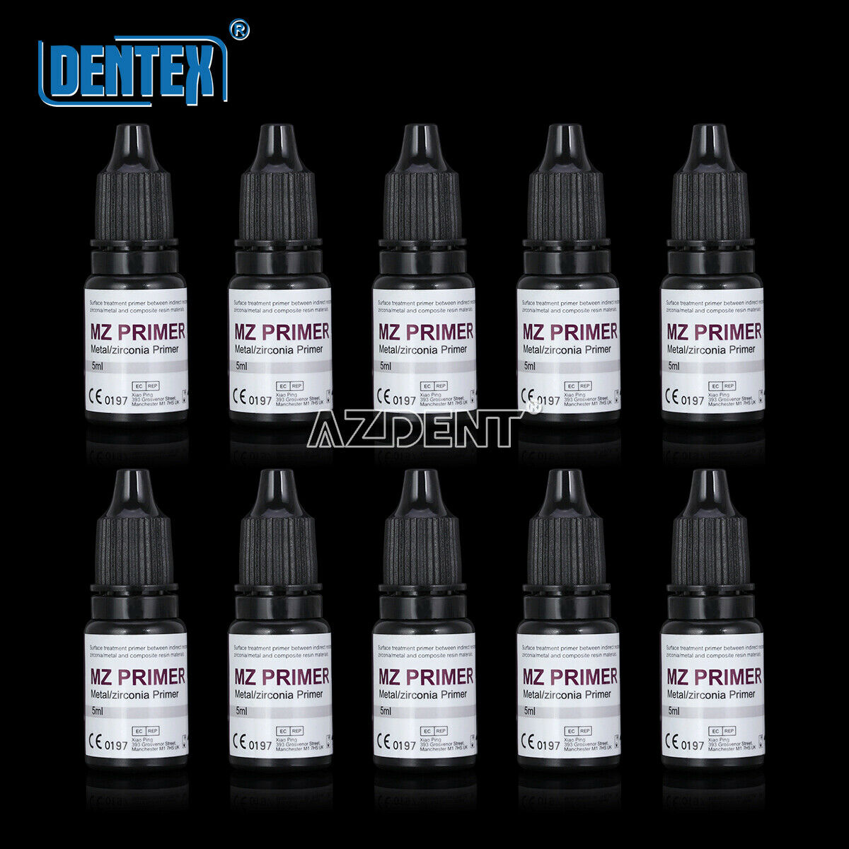 5 Bottles Dental MZ Primer Metal Zirconia Primer to Bond and Repair