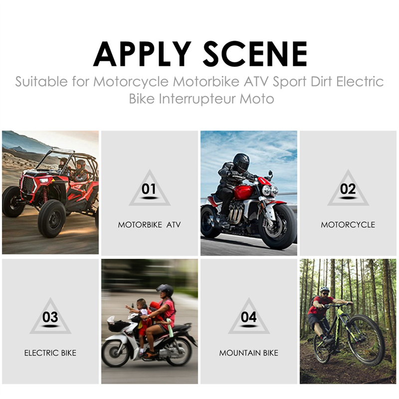 Motorcycle 7/8" 22mm Handlebar Headlight Fog Spot Light ON OFF Switch Waterproof