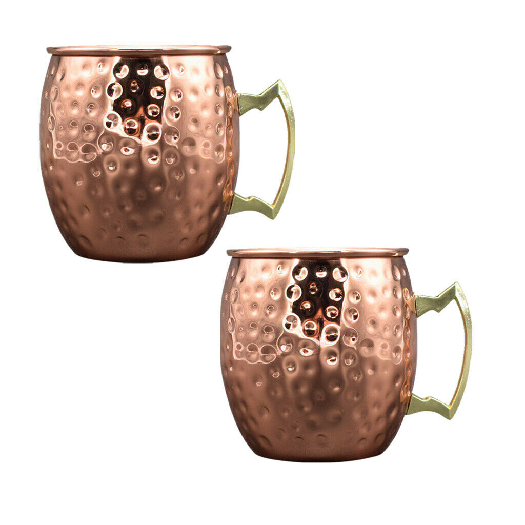 2pcs Hammered Moscow Mug Mule Vodka Beer Vine Coffee Cups Wedding Party Bar