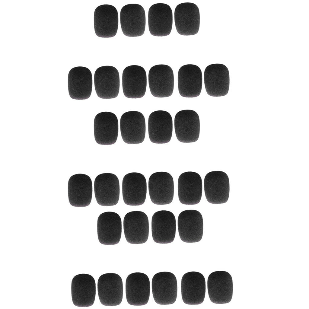 Mini Microphone Sponge Cover Windscreen Pack of 30 Pieces, Black