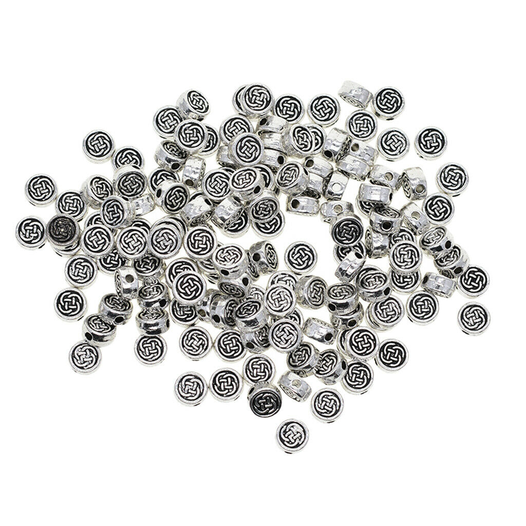 100Pcs Celtic Knot Beads Loose Spacer Round Beads Charms DIY Jewelry Making