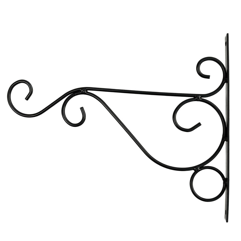 Metal Hanging Plants Bracket Black Flowerpot Hanger Holder Rack Wall Hook