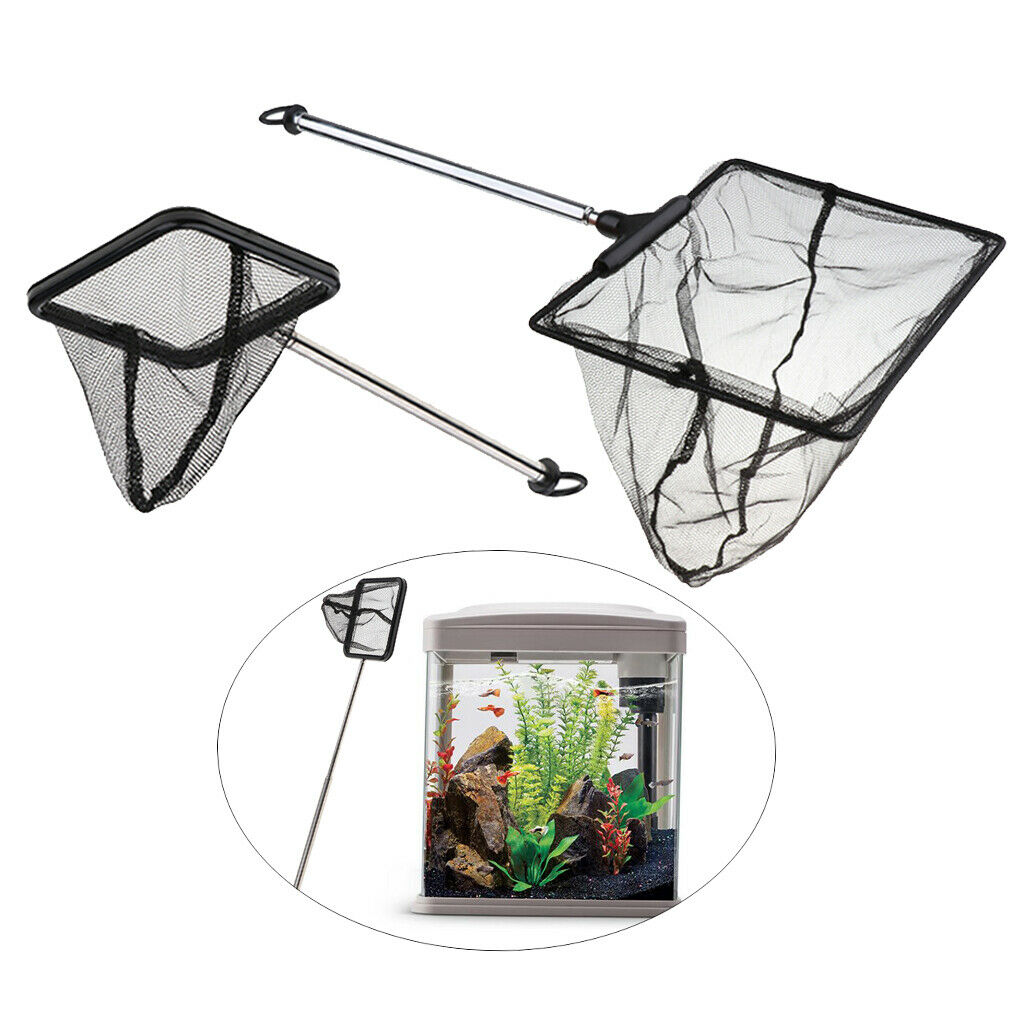 Pack Of 2 Fishing Net Extendable Durable Landing Net For Fish Tank Ponds, S & L